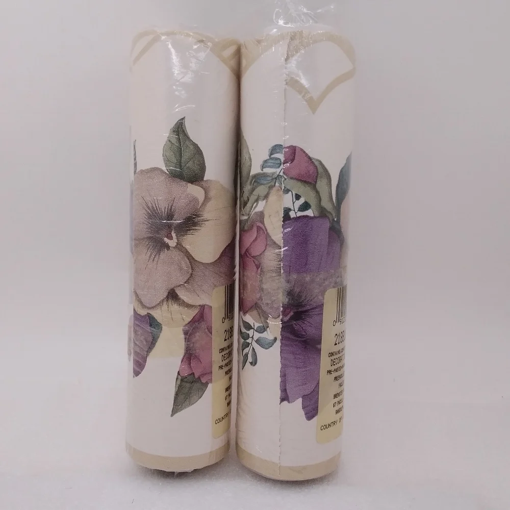 Lot of 2 BREWSTER Wallcovering Floral Laser Cut BORDER Pre-pasted, 6.75
